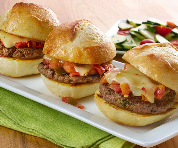 Pesto-Pepper Jack Sliders