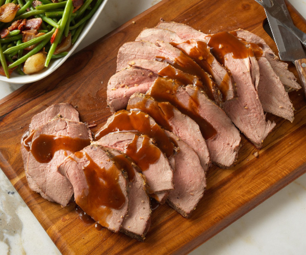 Beef Roast with Green Beans & Onions Recipe