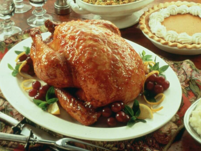 Finishd Peach Glazed Roasted Turkey