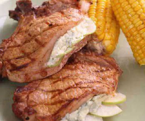Nutty Blue Cheese-Stuffed Pork Chops Recipe