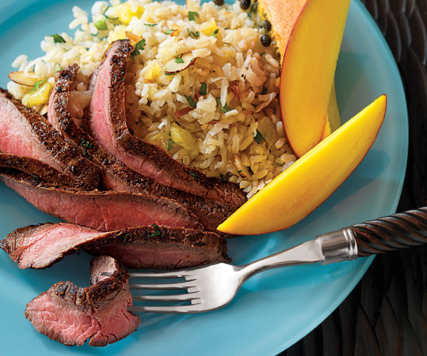 Caribbean Flank Steak with Coconut Rice Recipe